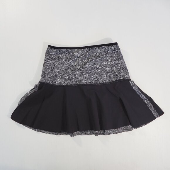 Lululemon Skirt Black Small Floral Zip Stretch Mini Tennis Skater Aline No Liner - Picture 7 of 8